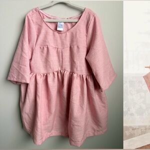 Small shop (Littles & Spice), handmade Charming Pink linen Dress